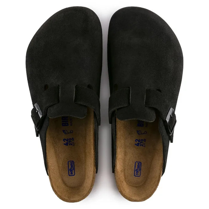 Birkenstock boston top suede black