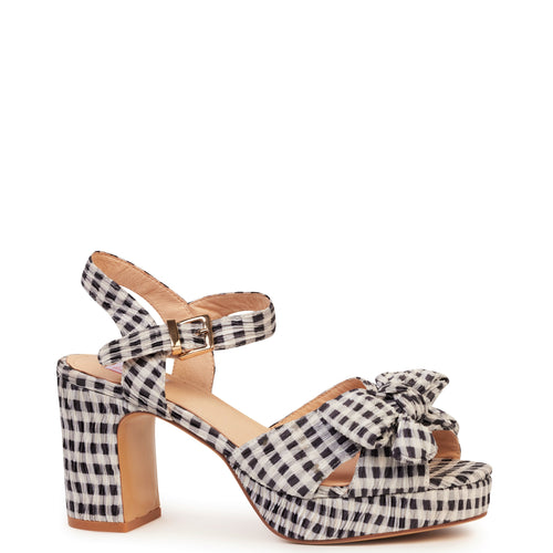Kathryn Wilson Zsa Zsa Sandal Black/White Gingham