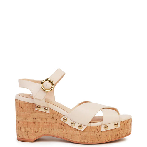 Kathryn Wilson Belle Wedge Ecru Calf