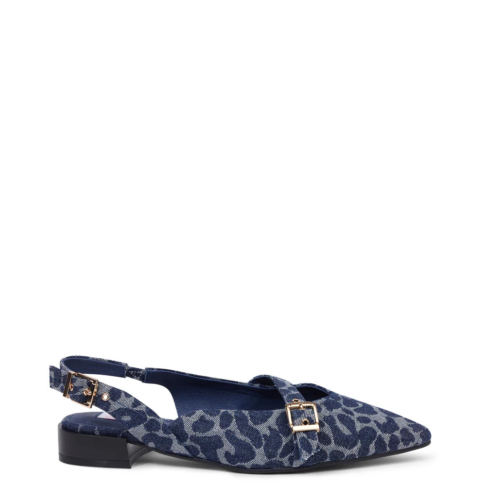 Kathryn Wilson Chelsea Slingback Leopard Denim