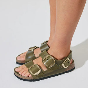 Birkenstock Milano Big Buckle Oiled Leather Olive/ Green Olive Regular