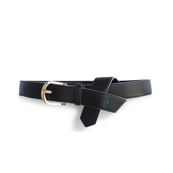 Kathryn Wilson Cassie Belt Black Calf/Camelia