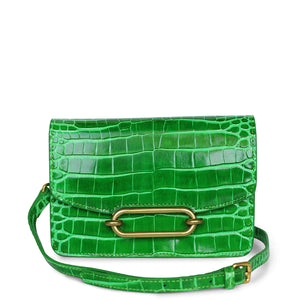 GLACIER Crocodile Handbag , Emerald Green 