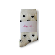 Kathryn Wilson Heart Socks Cream/Black Hearts