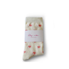 Kathryn Wilson Heart Socks Cream/Pink Heart