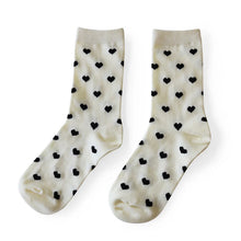 Kathryn Wilson Heart Socks Cream/Black Hearts