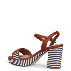 Kathryn Wilson Olivia Heel Walnut Calf/Ink Stripe