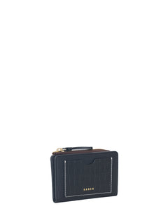 Saben Wednesday Wallet Black & Croc & White Stitch