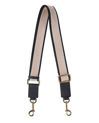 Saben Feature Strap Webbing Black & White & Blush