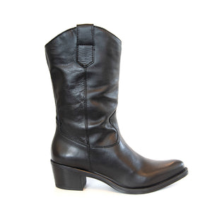 Unisa Grace Cowboy Black Leather Boot