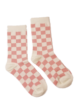 Kathryn Wilson Check Socks Cream/Pink Check