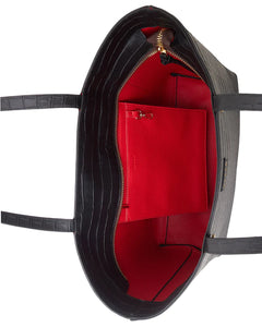 Saben Tilbury Shoulder Bag Black Croc & Geranium