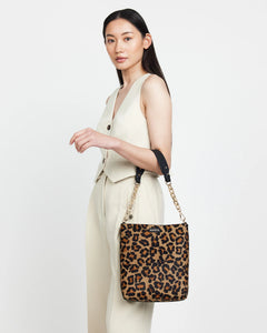 Saben Claudette Crossbody Black & Leopard Haircalf