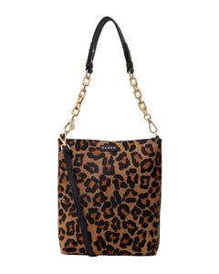 Saben Claudette Crossbody Black & Leopard Haircalf