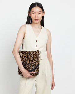 Saben Claudette Crossbody Black & Leopard Haircalf