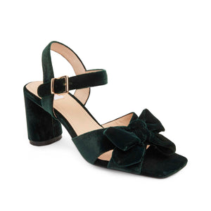 Kathryn Wilson Monroe Heel Bottle Green Velvet