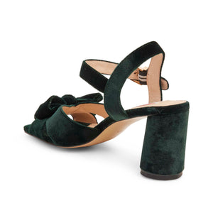 Kathryn Wilson Monroe Heel Bottle Green Velvet