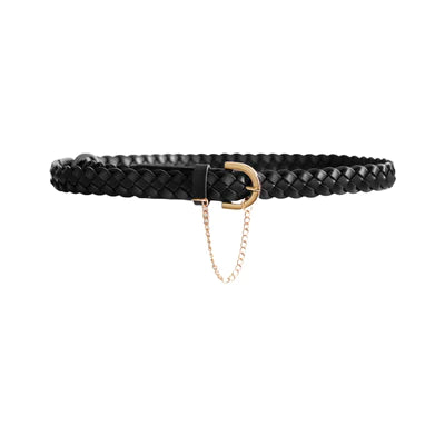 Kathryn Wilson Braided Belt Black Calf